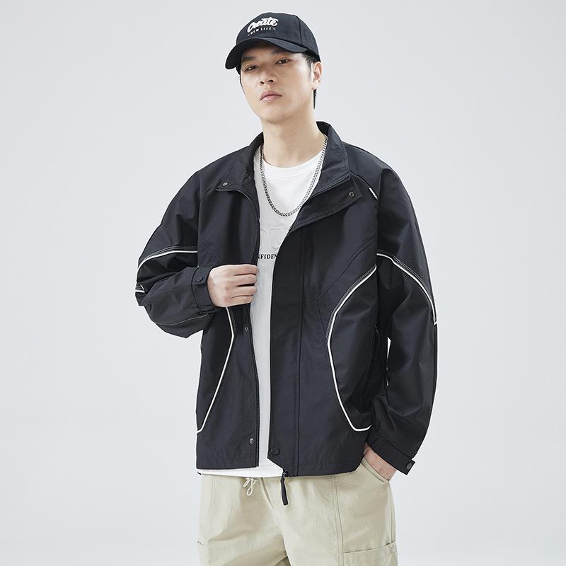 Ji American куртка с воротником-стойкой мужская ветрозащитная и водонепроницаемая свободная повседневная куртка с инструментами Tide