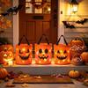 Trick or Treat Bags LED Light Up Halloween Bucket, Glow in The Dark Candy Colorful Event Supplies Bag with Handle, Reusable Lighted Goodie Gift