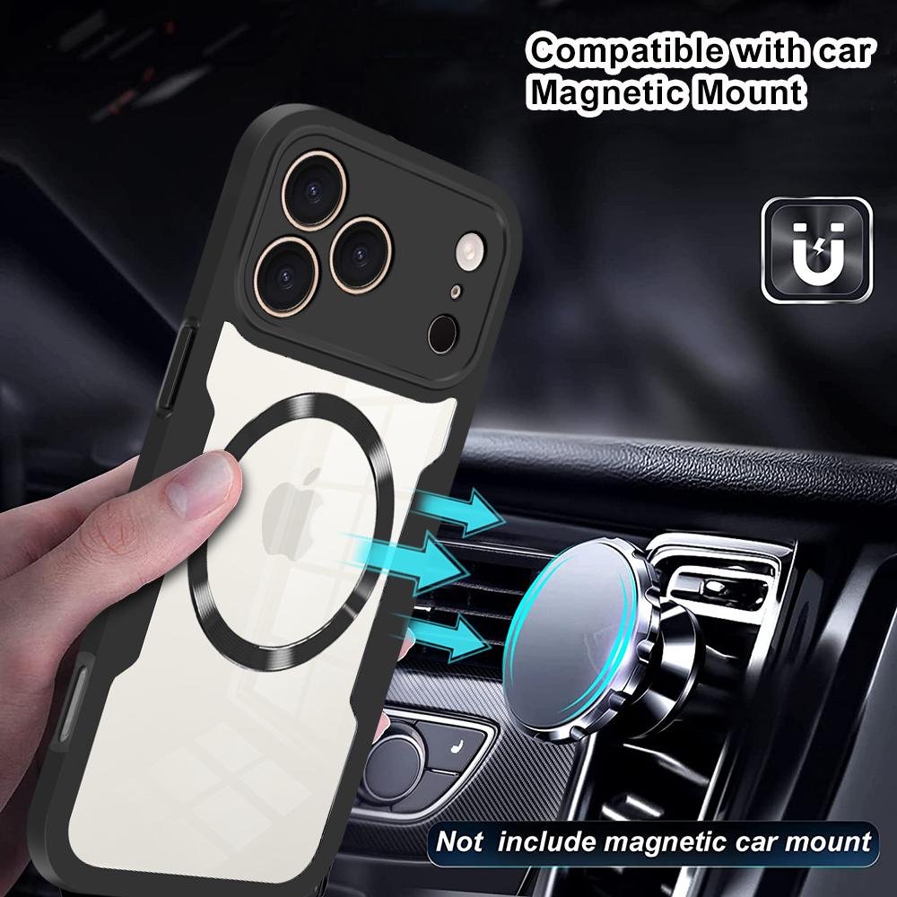 360 Полностью для Magsafe Прозрачный чехол для iPhone 17 16 Pro Max Air 16E 13 14 15 Plus Pro Магнитный силиконовый бампер Ударопрочный чехол