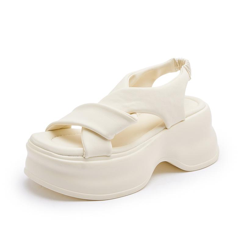 Fashion Thick soled sandals for women in summer 2025, new fashionable height increasing casual sports shoes for women