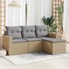 VidaXL Garden Lounge Set with Cushions 4 Pcs Beige Braided Resin 3251206