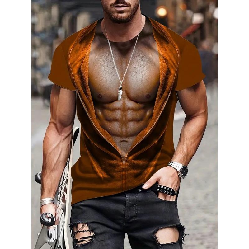 Мужская футболка Модная 3D футболка Сублимация Мужская футболка с коротким рукавом с принтом Свободный топ