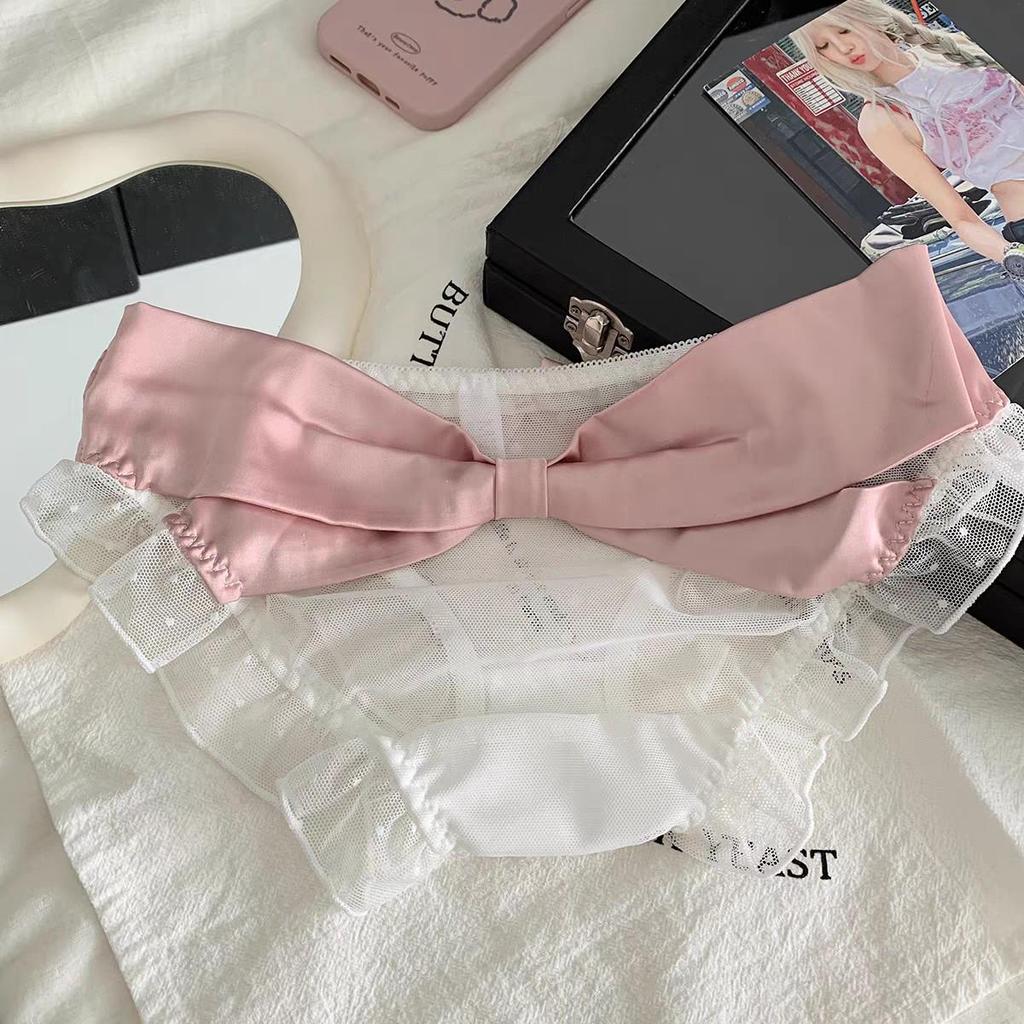 Трусики женские Mori Girl сетка с оборками принцесса треугольник - Милый и сексуальный прозрачный дизайн