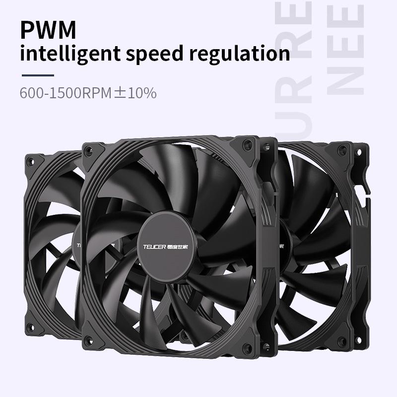 Teucer AF 14025 PC Case Cooling Fan 12V 4Pin PWM MHDB Hydraulic Bearing White 14CM Silent Fan for Computer Radiator Ventilator