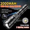 2000mah White Laser Flashlight with LCD Digital Display,telescopic Zoom Torch Light High Power FIRE Lantern Long Rang Hand Lamp for Camping Fishing