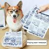 2pcs Pet Dog Squeaky Chew Toy, Simulated Paper Texture For Teeth Grinding, Pet Supplies
