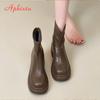 Fashion Aphixta Classic Ladies Platform Ankle Boots 9cm High Heels Concise Women Modern Boots Botines Shoes For Woman Back Zipper Boats