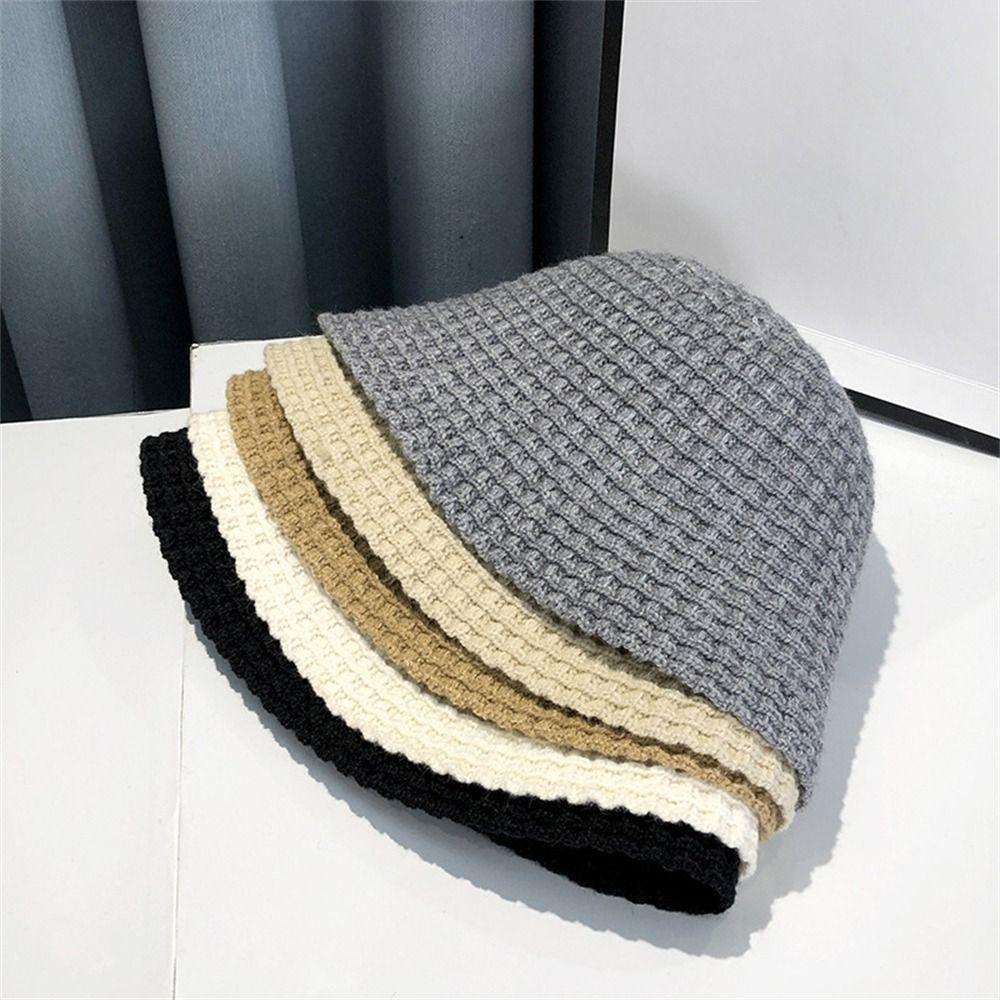 Crochet Knitted Fisherman Hat Soft Basin Hat Casual Skull Hat Autumn Winter