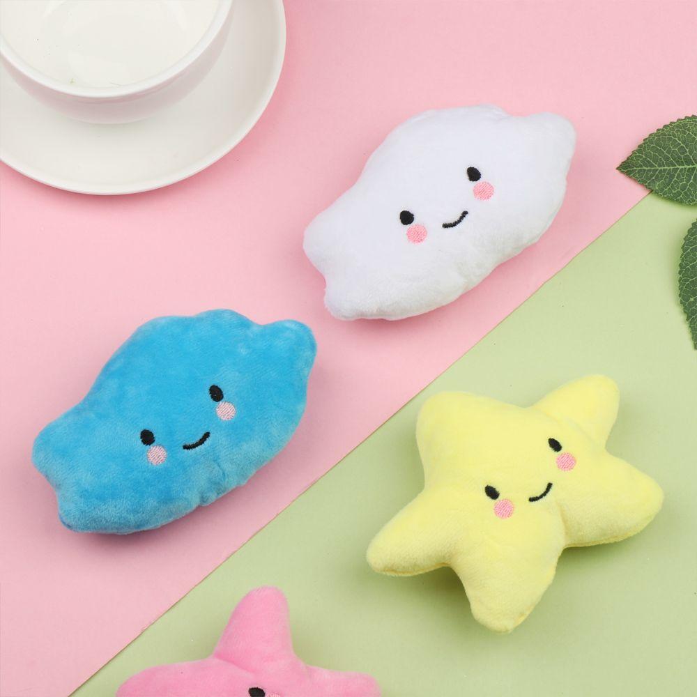 Sound Squeaker Star White Cloud Dog Chew Toys Sounding Plush Toy Cat & Dog Molar Bite Resistant