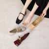 Leather Flat for Huizhou Women's Shoes Su Yinyin Same Mary Jane Shoes Low Heel Spring New Square Head Single Shoes