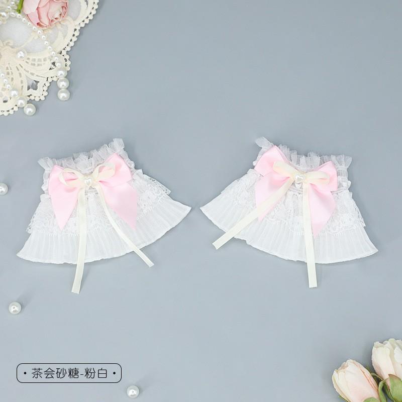 Lolita Lace Sleeve Cuffs With Bow Detail Women Cosplay Wedding Gothic Style