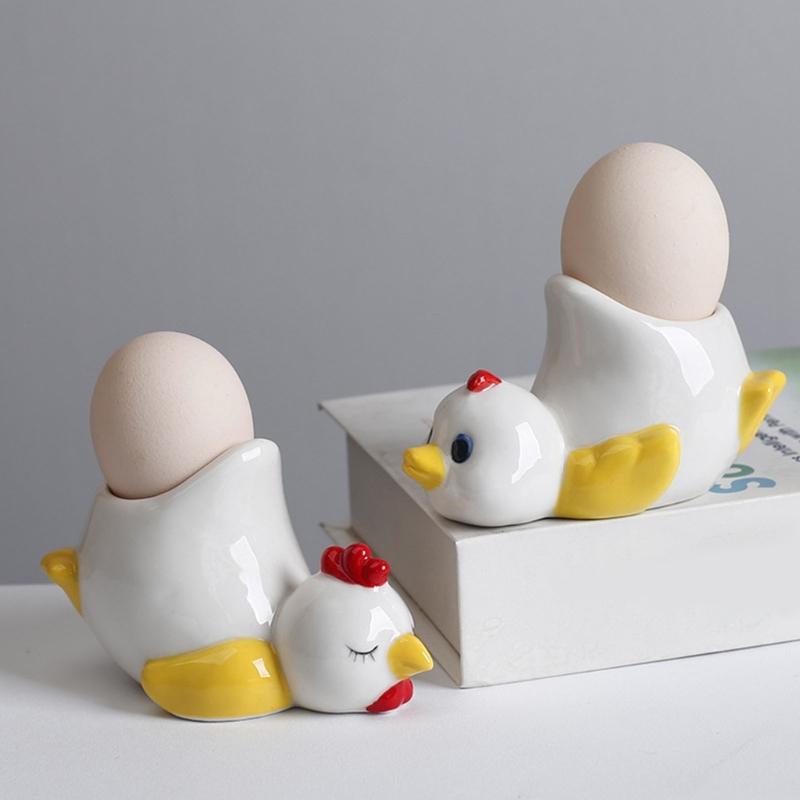 Керамические Держатели для Яиц Милые и Прочные Дизайн Курицы или Утки Лоток для Яиц Идеально Подходит для Семейных Завтраков или Встреч с Друзьями