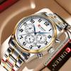 Повседневный спортивный бренд из нержавеющей стали хронограф часы модные часы с дисплеем даты для мужчин роскошные кварцевые наручные часы