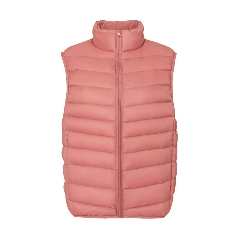 Womens Lightweight Down Vest 90% White Duck Stand Collar Casual Winter Waistcoat