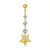 European & American Copper Zircon Floral Belly Button Ring