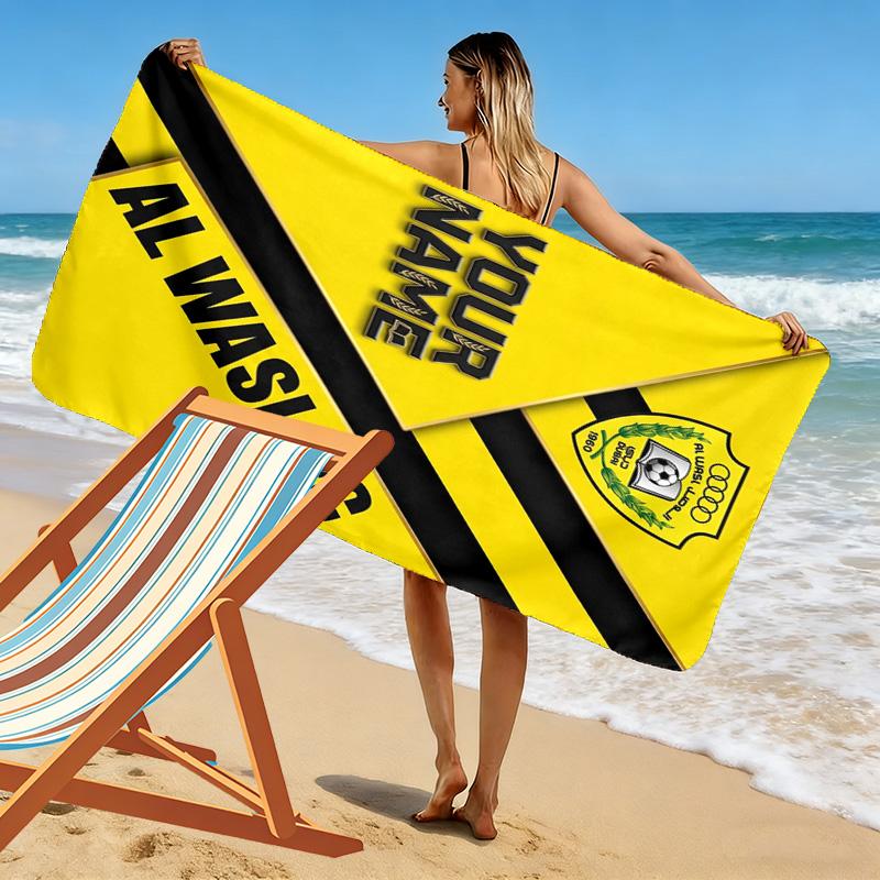 Name Custom Al-Wasl F.C Print Beach Towel, Large Soft Quick Dry Towel for Beach Camping Swimming