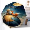 1PC Moonlit Friendship The Little Prince Custom Name Automatic Open/Close, 8-Rib Durable Frame Compact Travel Umbrella for Men & Women D1222001