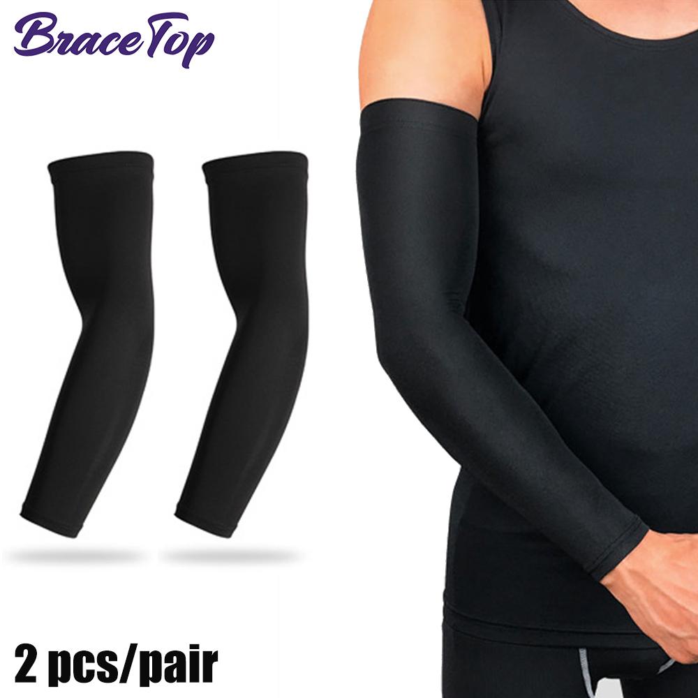 Bracetop 1 пара дышащие быстросохнущие с защитой от УФ-лучей рукава для бега спортивные нарукавники для баскетбола