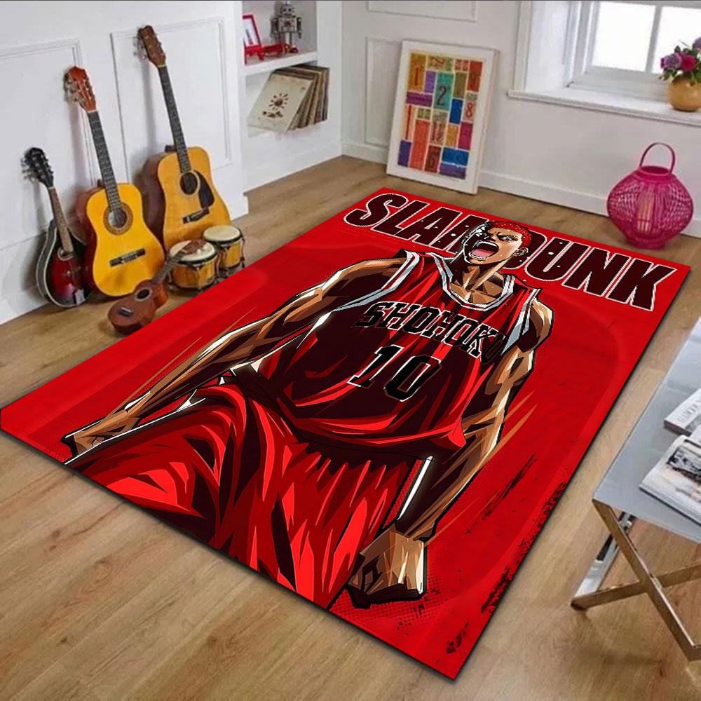 Basketball Anime Hero Design Patterned carpet, non slip mat suitable for living room and bedroom sofas