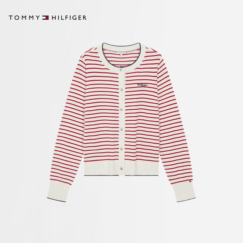 Tommy Hilfiger Women's Striped Cotton Knit Cardigan