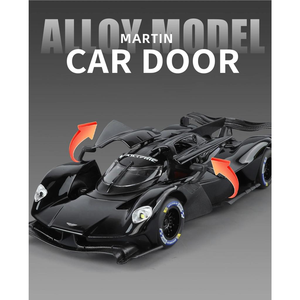 1/24 Aston Martin Valkyrie Сплав Спортивный Автомобиль Модель Литьевой Металл Гонки Супер Автомобили Модель Автомобиля Высокая Симуляция Звук и Свет Детская Игрушка Подарок