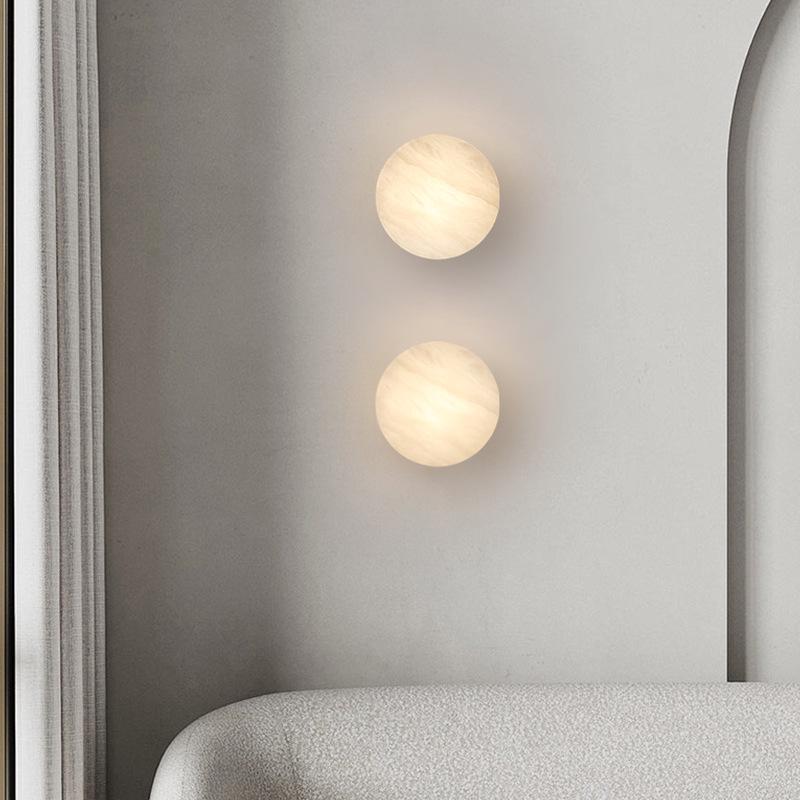 Designer Marble Wall Lamp - Luxury Post-Modern Bedside Lighting for Bedroom & Living Room