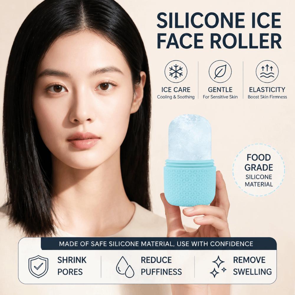 Silicone Ice Face Roller Shrink Pores Face Massage Roller  Skincare Routine