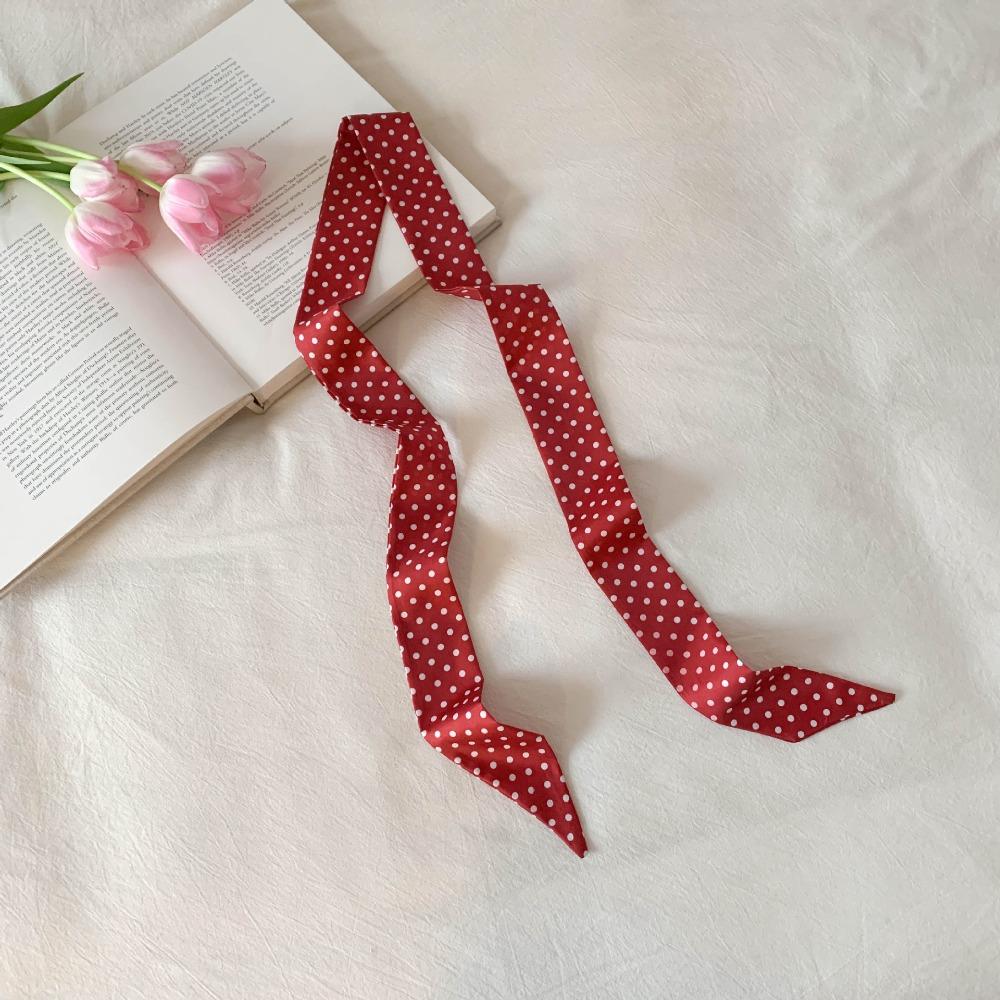 Bow Ties Long Silk Scarf Printed Long Ribbon Scarves Plaid Scarf Collocation Clothing Accessories