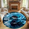 Demon Slayer Print Round Rug, Washable Floor Carpet, For Entryway Dorm Laundry Room Office Study, Home Decor Birthday Christmas Gift