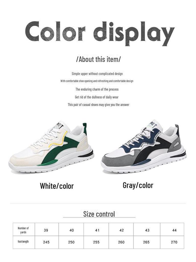 Spring 2024 Men's Breathable Trendy Casual Running Shoes - All-Match Sports Dad Sneakers