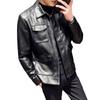 Кожаная куртка мужская осенняя куртка мужская, новая кожаная куртка с лацканами Locomotive Suit Slim Leather Jacket Casual Men