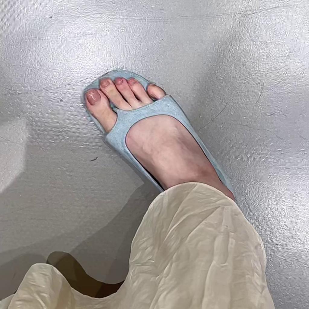 Внутренние сандалии на платформе с открытым носком, универсальные крутые шлепанцы, женские шлепанцы