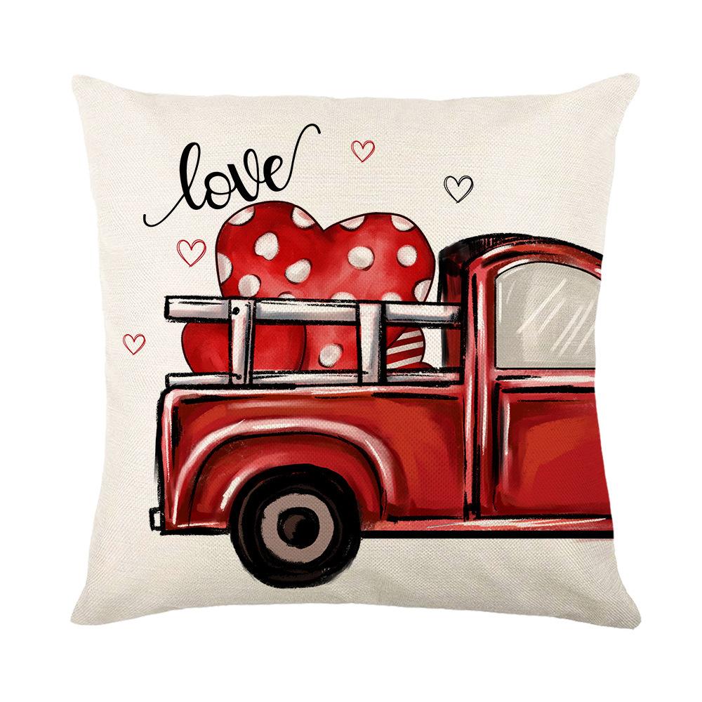 Letter Print Valentine's Day Pillow Cover Nordic Simple Linen Love Home Sofa Cushion Cover Cushion Cover