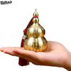 1PCS Brass Gourd Ornament: Open-Top Chinese-Style Brass Feng Shui Gourd—Desktop Wealth-Bringing Carved Feng Shui Decorative Item