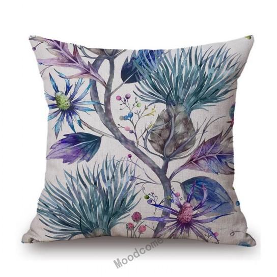 Home Decoration Flower Floral Oil Painting Sofa Throw Pillow Case Cotton Linen Bench Chair Seat Cushion Cover