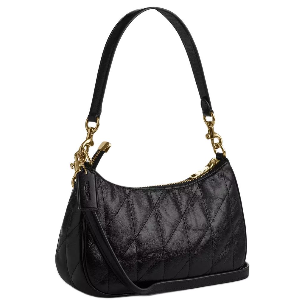 Coach Teri 15 Zipper Cover Leather Mini Shoulder Bag Women bags Gold Black CDY83-IMBLK