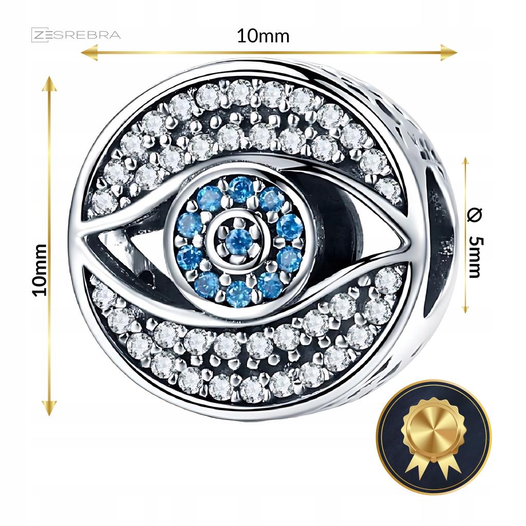 Charms Pr 925 Oko Pendant Bead Beads Colorful Zircons