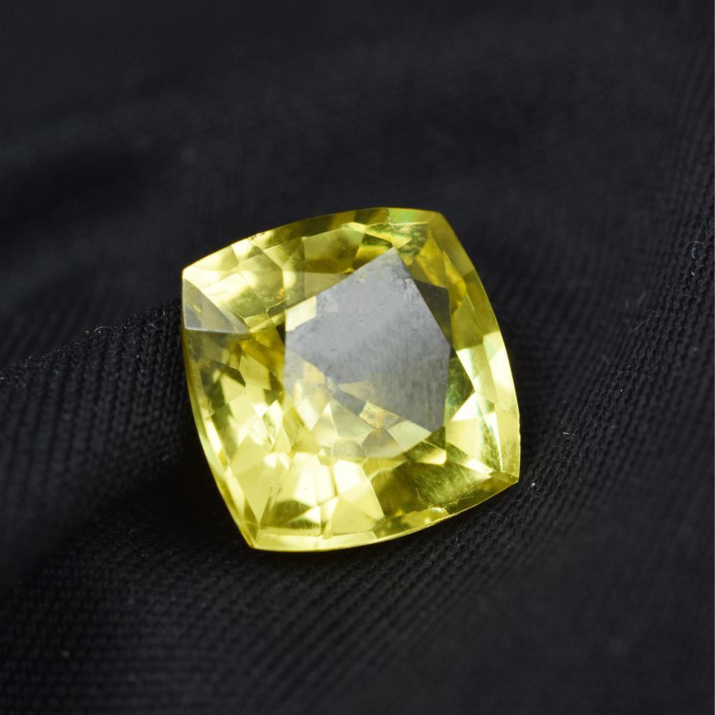 Natural Yellow Sapphire Square Cushion Cut 10.45 Ct Loose Gemstone
