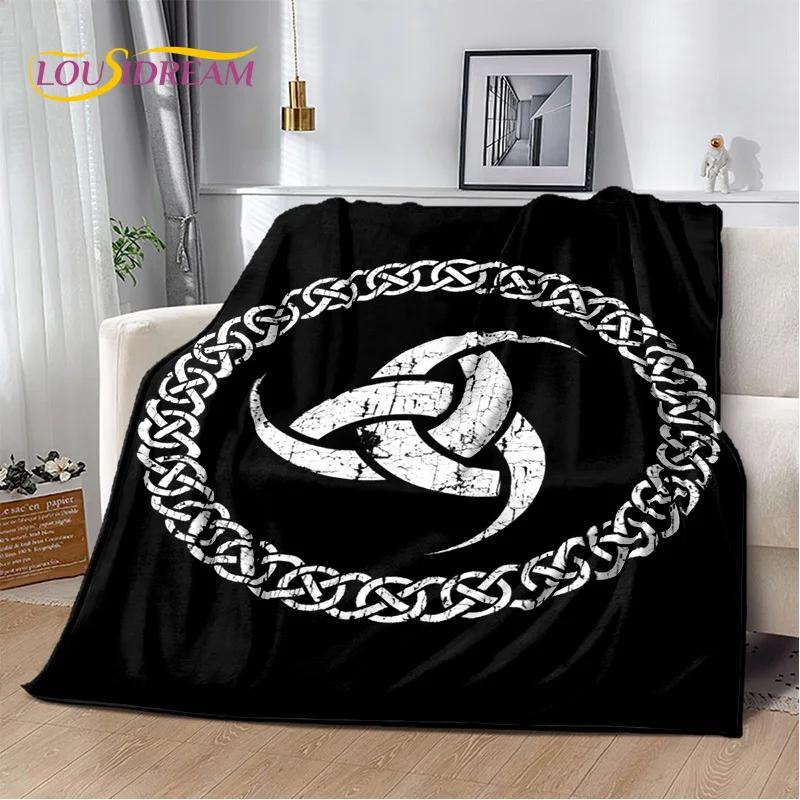 3D скандинавские символы мифологии викингов Один мультфильм плюшевое фланелевое одеяло плед для гостиной спальни кровати дивана пикника детей