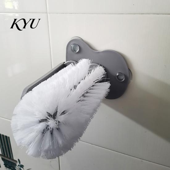 Effective Bottle Brush Suction Cup Brush, Wall Mounted Rotating Cleaning Scrubber, Plastic Mug Thick Bristles Sink Accessory for Glasses Mugs