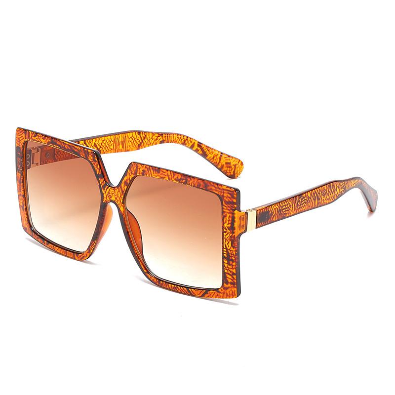 Box Sunglasses Fashion Large Frame Metal Accessories Square Glasses European And American Internet Celebrities With The Same Sunglasses