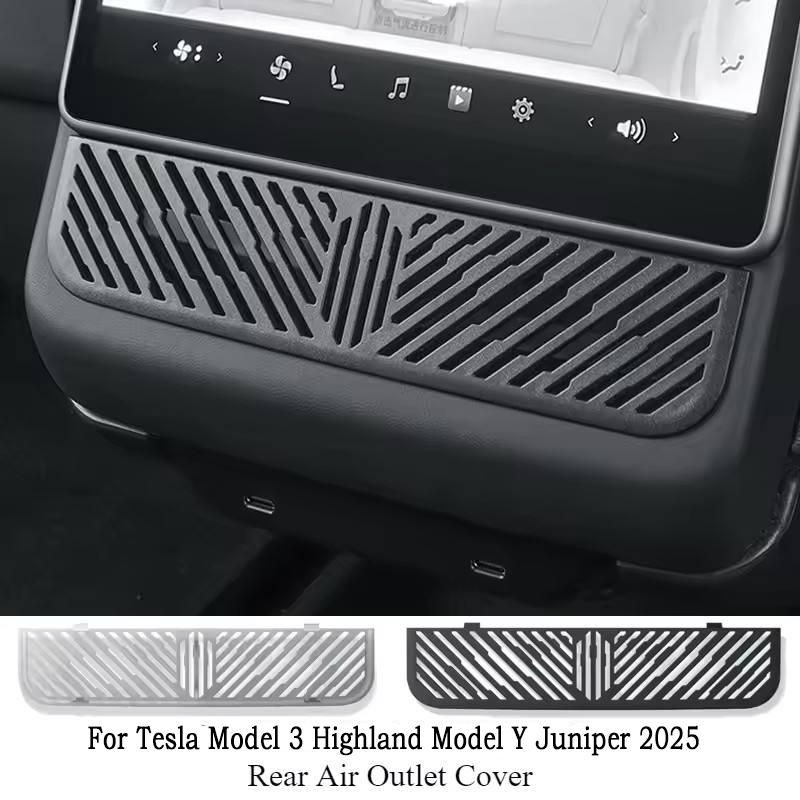 Для Tesla Model 3 Highland Model Y Launch 2025 Маска заднего воздуховыпускного отверстия Вентиляционная защитная крышка Задняя выхлопная решетка Автоаксессуары