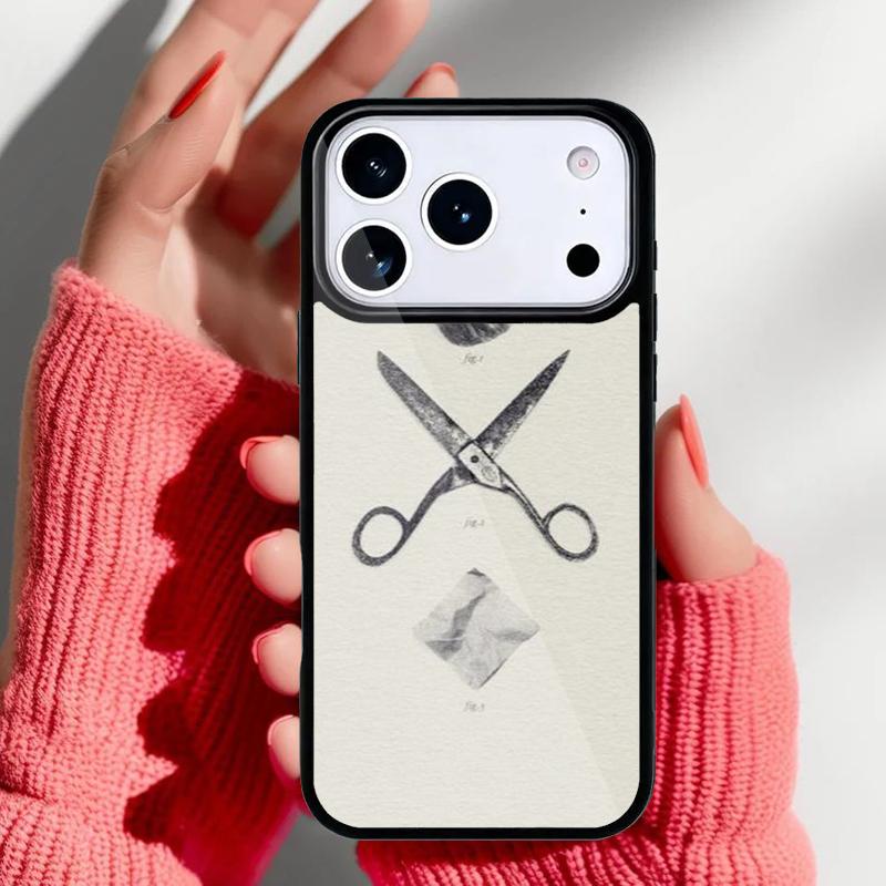 Ножницы для волос Чехол-бампер для телефона для iPhone 17 16 15 14 13 Pro Max Задняя крышка для 12 11 Pro Чехол