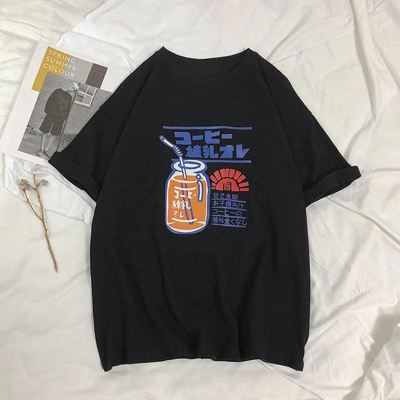Women's Short-sleeved T-shirt Loose Korean Style Summer Clothes Tops Fashion Vintage Summer Streetwear Graphic T Shirts Y2K Top