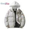 Мужское зимнее пальто с капюшоном, теплая куртка-пуховик, утепленное хлопковое пальто со съемным капюшоном