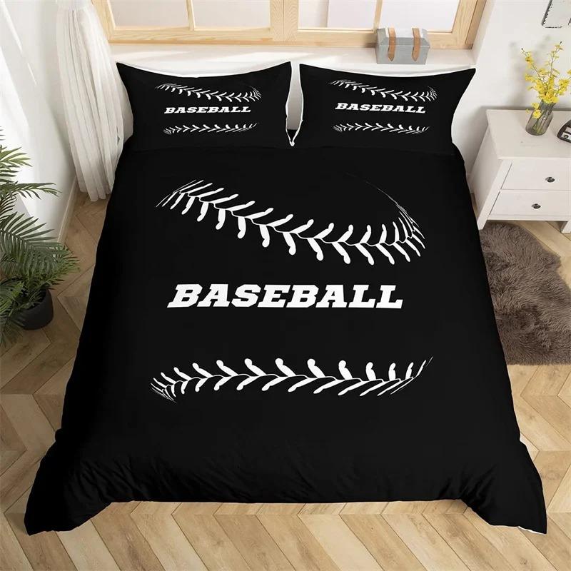 Пододеяльник для мальчиков и девочек, комплект постельного белья с бейсбольной тематикой для подростков, комплект постельного белья из микрофибры с 3D-бейсбольной битой, перчатками, покрывалом для одеяла Twin King Queen Size