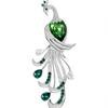 Luxury Green Tail Peacock Brooch Atmospheric Vintage Chinese Style Charm Animal Pin Women's Temperament Clothing Accessories