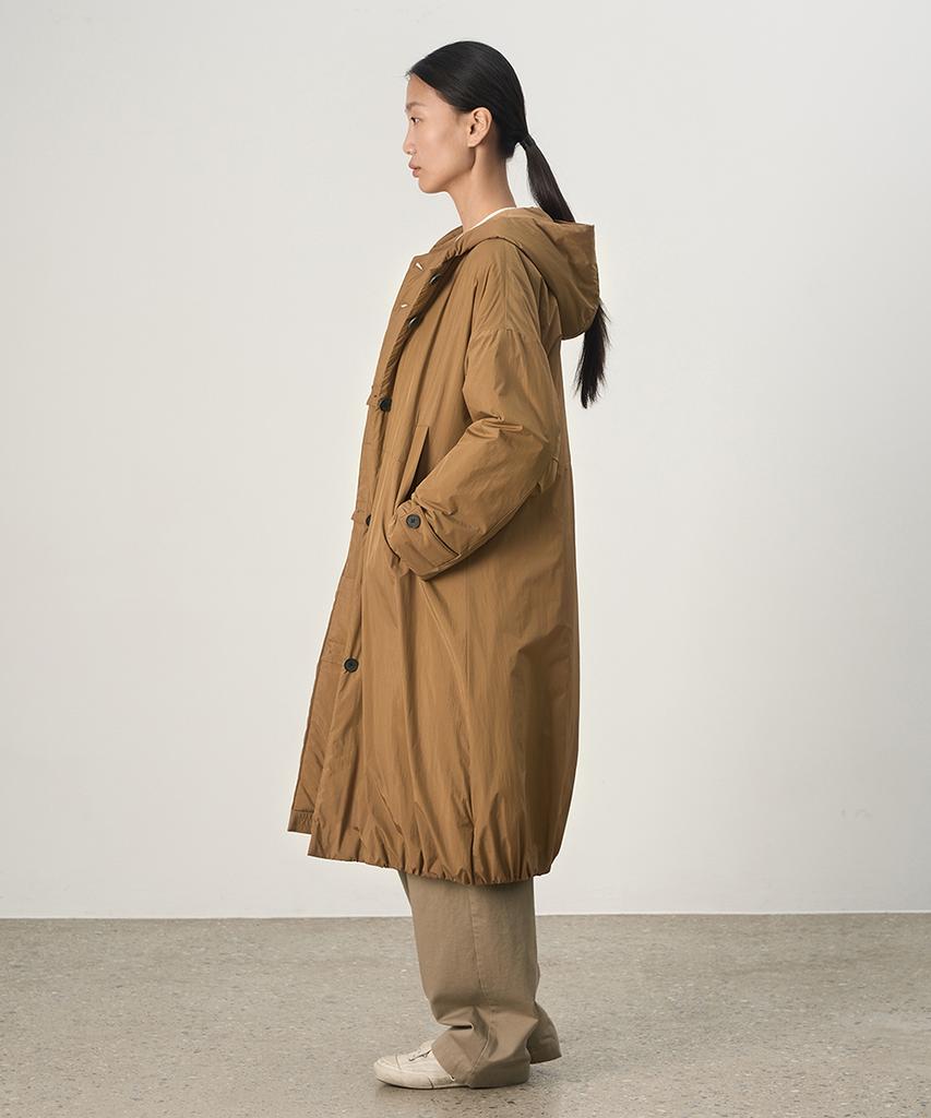 Rough Side White Label Under Puff Coat Camel