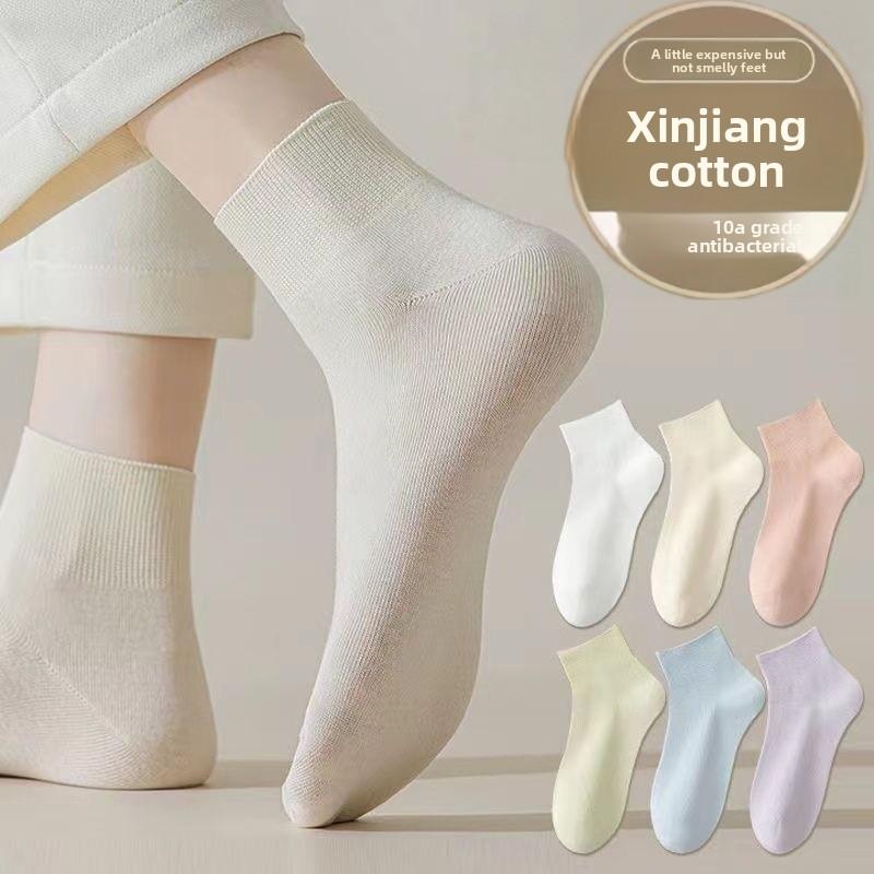 Summer Lightweight Women's Short Cotton Socks - Children's Solid-colored Short Tube Socks, Boneless, Breathable