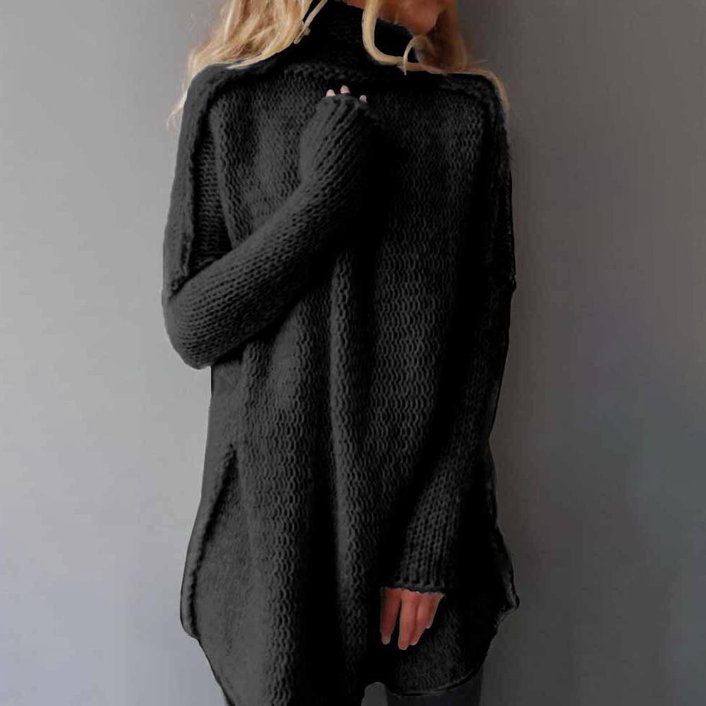 Длинный рукав осенне-зимний свободный наборный воротник свитер тройной иглы рукоделие длинный рукав пуловер вязаный свитер